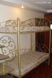 Кованая кровать, двухярусная, авторской ручной работы
