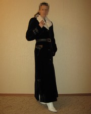 Шуба из мутона, норковый воротник