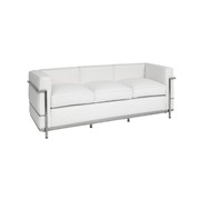 Лекор диван , 3 местный, белая кожа