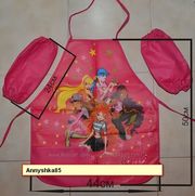 Фартушки с нарукавниками для творчества Тачки, Винкс /
