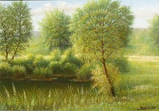 картина Озерцо, ивы
