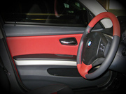 Перетяжка обшивка руля кожей кожзамом перфорация